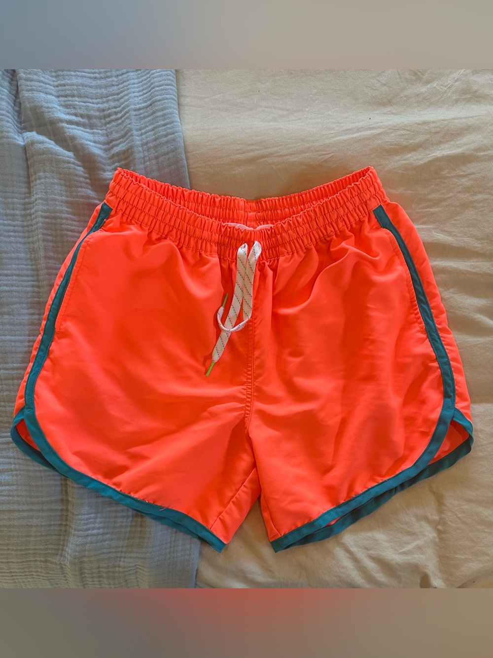 Men’s chubbies Coral Swim Trunks with Teal Accent